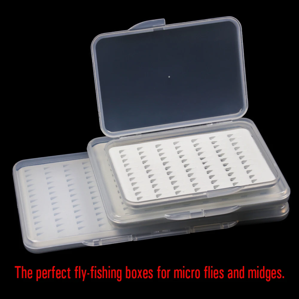 ICERIO Polypropylene Micro Flies and Midges Nymph Slim Fly Box with  Teardrop Foam Fly Fishing Hook Box Pesca Fishing Tackle Box