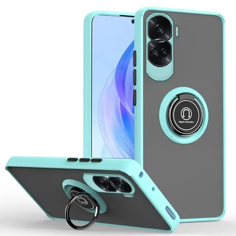 Magnetic Ring Holder Shockproof Matte Clear Phone Case