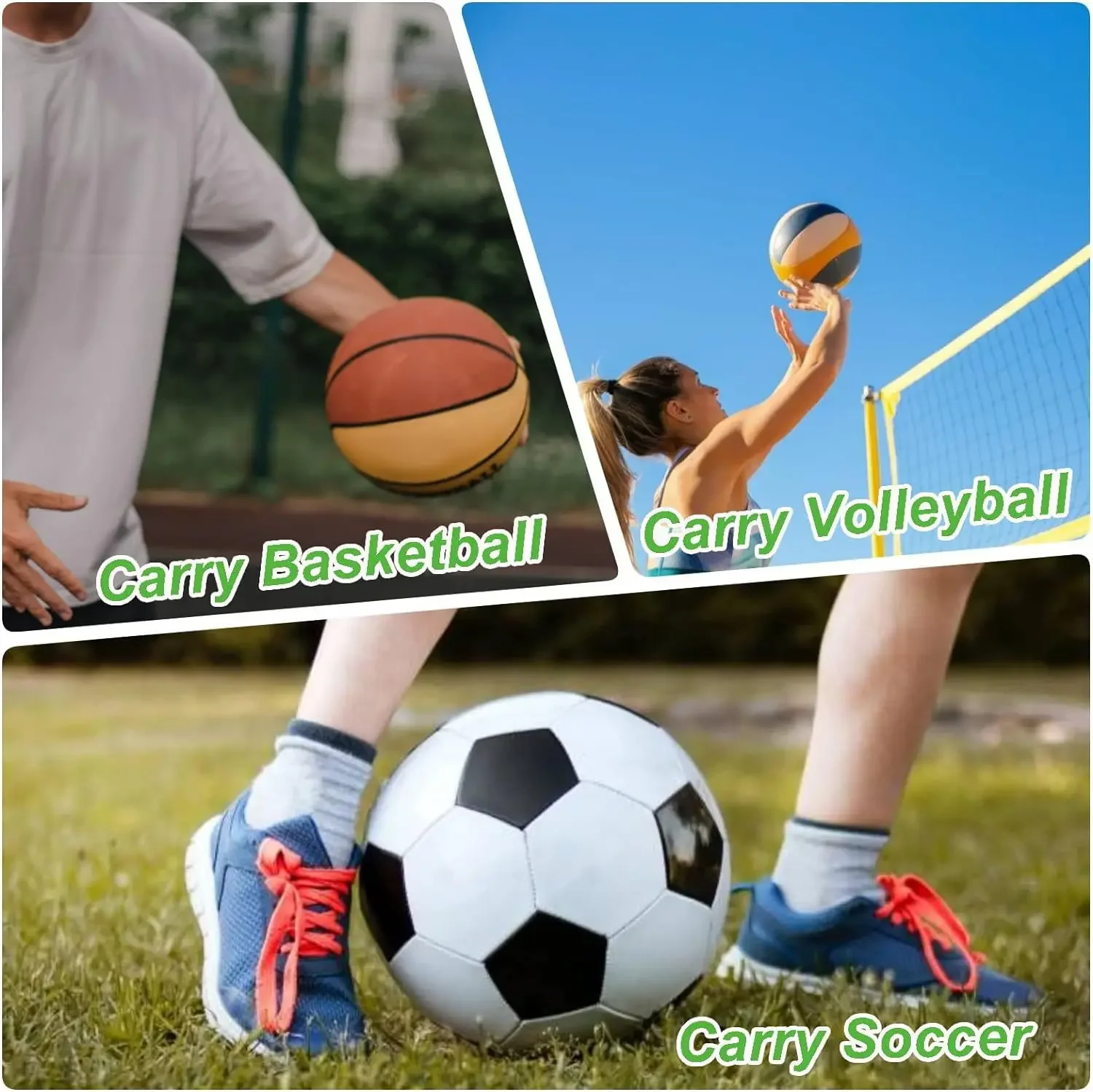 Single Ball Storage Zipper Pocket Gym Yoga Drawstring Sling Mesh Carry Bag for Basketball Volleyball Soccer Football Sports Bags