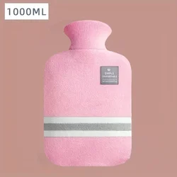 Luxurious Large Capacity Hot Water Bottle for Ultimate Comfort and Warmth (Pink 1000 ML)