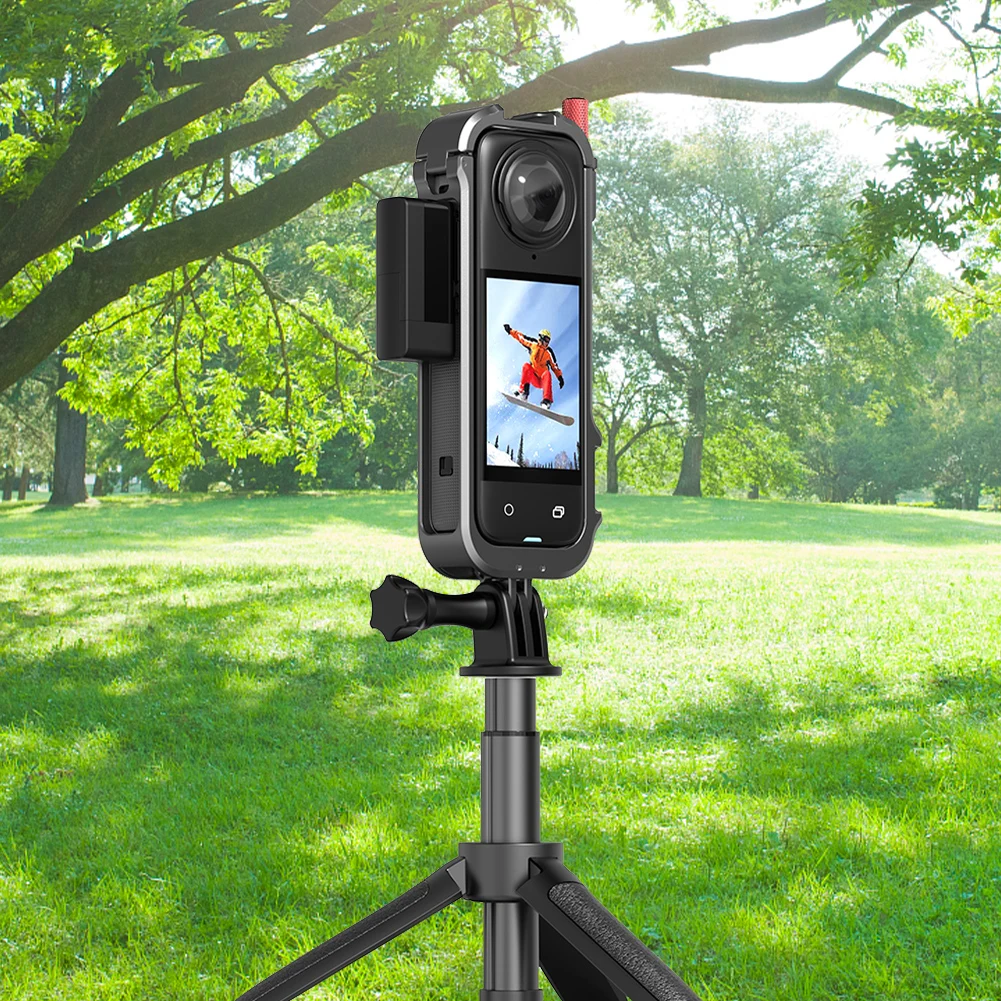 렌즈 캡이 있는 보호 프레임, 액션 카메라 프레임 케이스, 퀵릴리즈 장착 브래킷 케이스, Insta360 X4 액션 카메라용 케이지