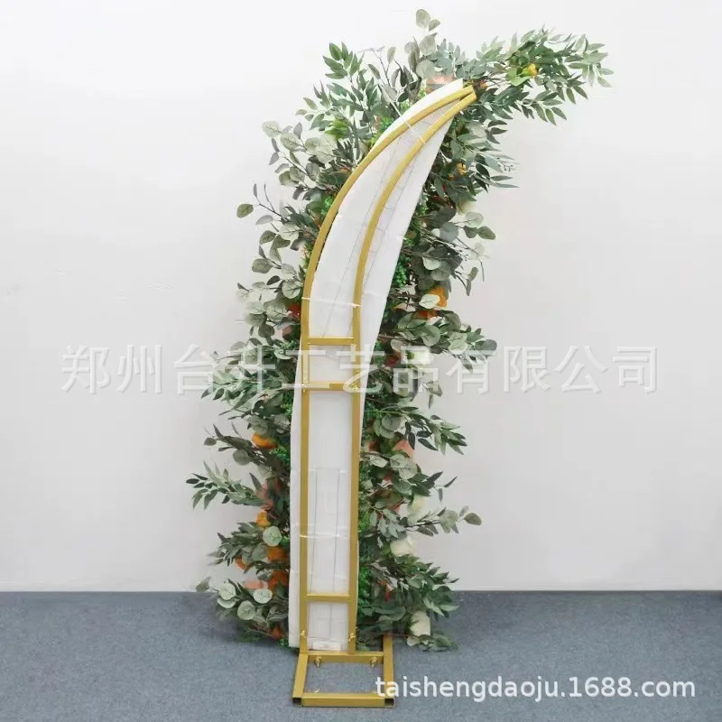 Wedding Arch Stand Wedding Flower Stand New Wedding Props Arch Iron Art Horn Gate Outdoor Lawn Wedding Flower Stand Arch Stage Background