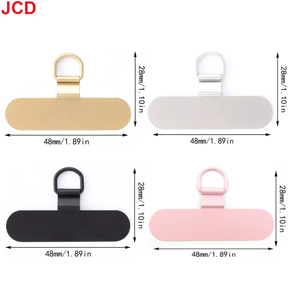 JCD 1/4개 유니버설 메탈 폰 랜야드 가스켓 패치 내구성 초박형 모바일 폰 슬링 로프 카드 클립 스트랩 행 코드 탭