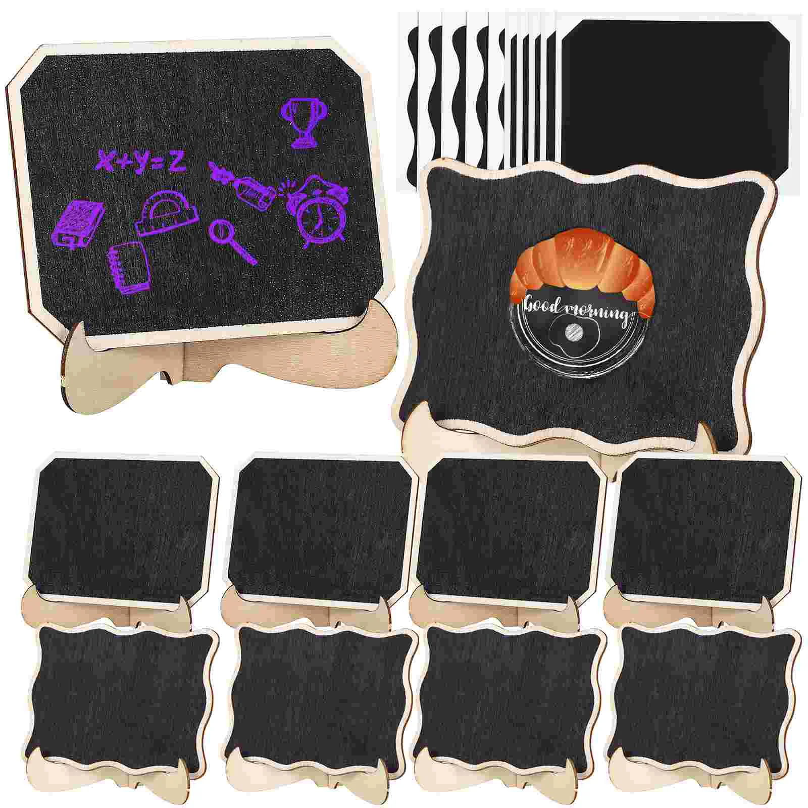 

1 Set Desktop Chalkboard Signs Food Display Signs Table Numbers with Wooden Base