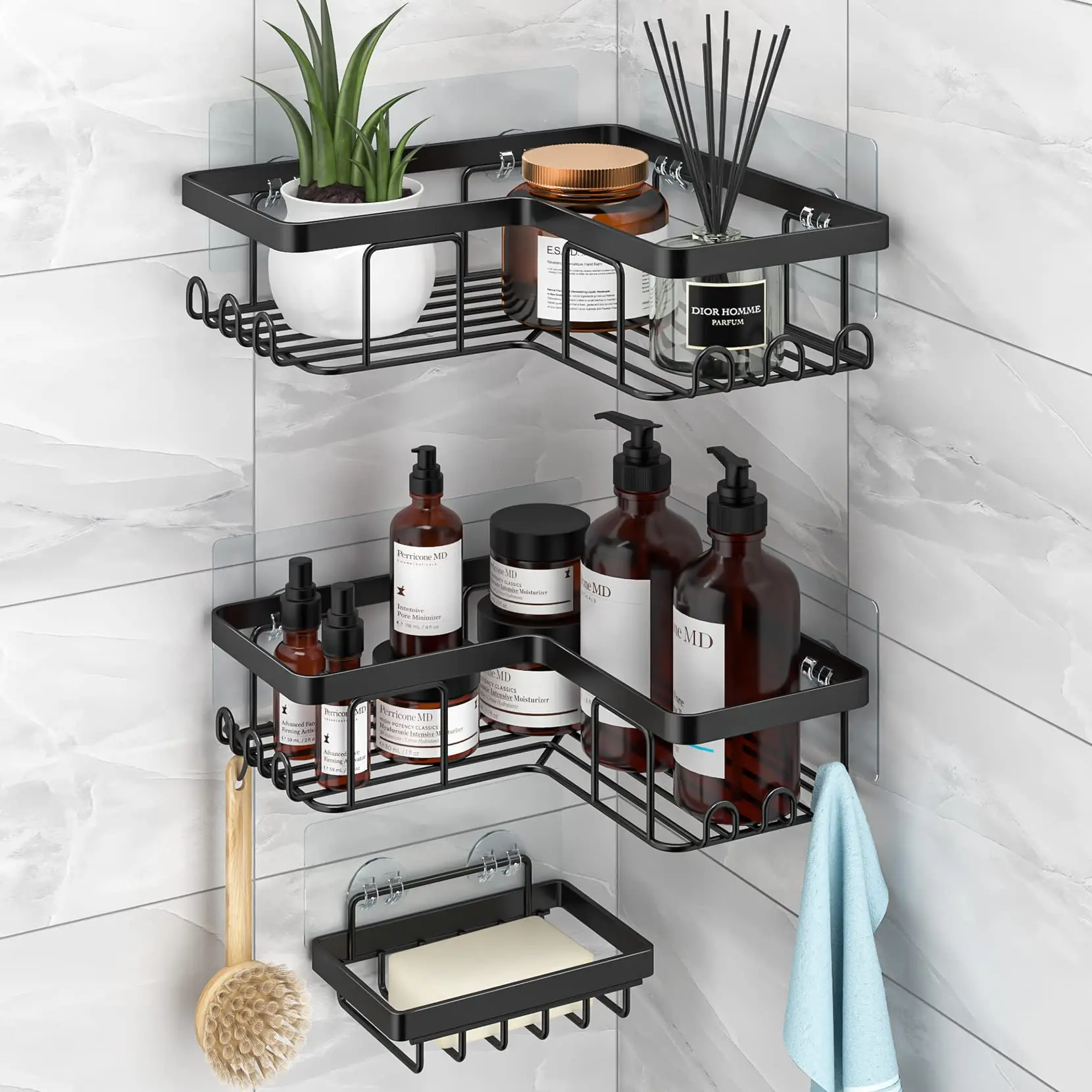 Corner Hanging 2 Tier Shower Caddy