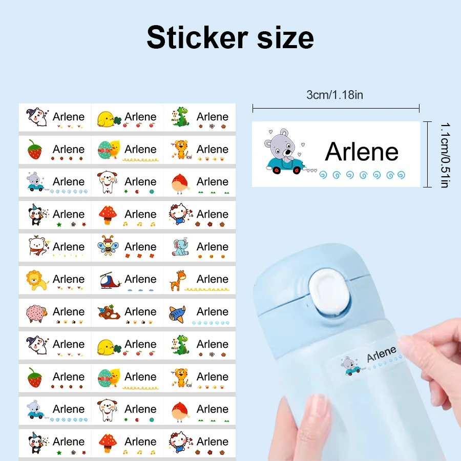 Name Transparent Stickers Waterproof Office Supplies Labels School Stationery Bottles Lunch box Toys Small Sizes