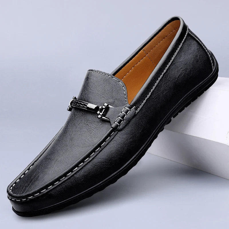 

2024Designer Genuine Leather Men Shoes Fashion Trend Brand Dress Business Shoe Casual Flat Office Driving Loafers Plus Size36-46