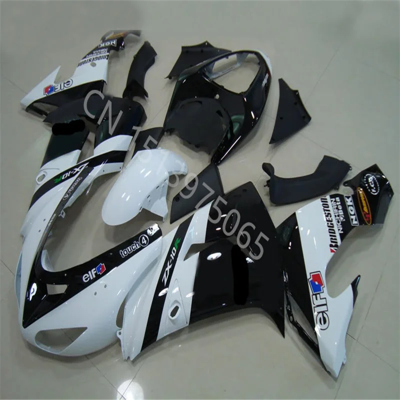 Low price Fairing Kit Fit for kawasaki Ninja ZX10R 2006 2007 06 07 10R ZX-10R white black Injection molding Fairings set |