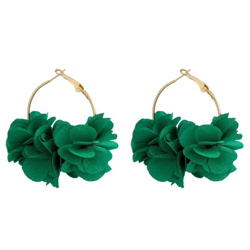 Flower Earrings Hanging Dangle Earrings Flower Dangle Drop Earrings Elegant Jewelry Accessories Rose Petal Flower Line for Girl