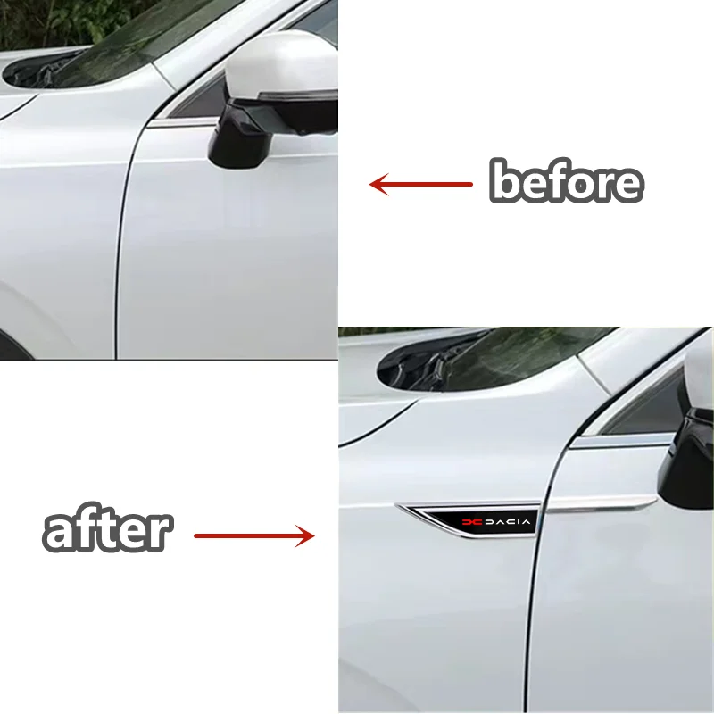 Car badge sticker 25X3CM Auto Door Fender Side Blade Badge Car Body Sticker Dacia Spring Lodgy Dokker Duster Logan Sandero Stepway