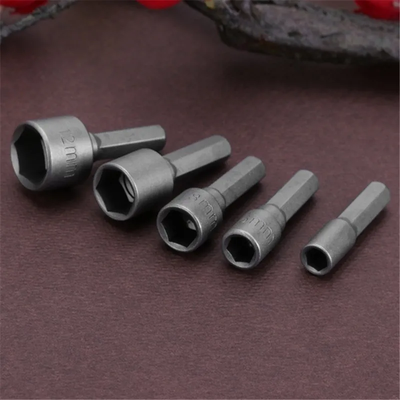 9pcs/set 5mm-13mm Hex SocketS Sleeve Nozzles Nut Driver Set Screwdriver Set Schroevendraaier Set Bits Sets Tools