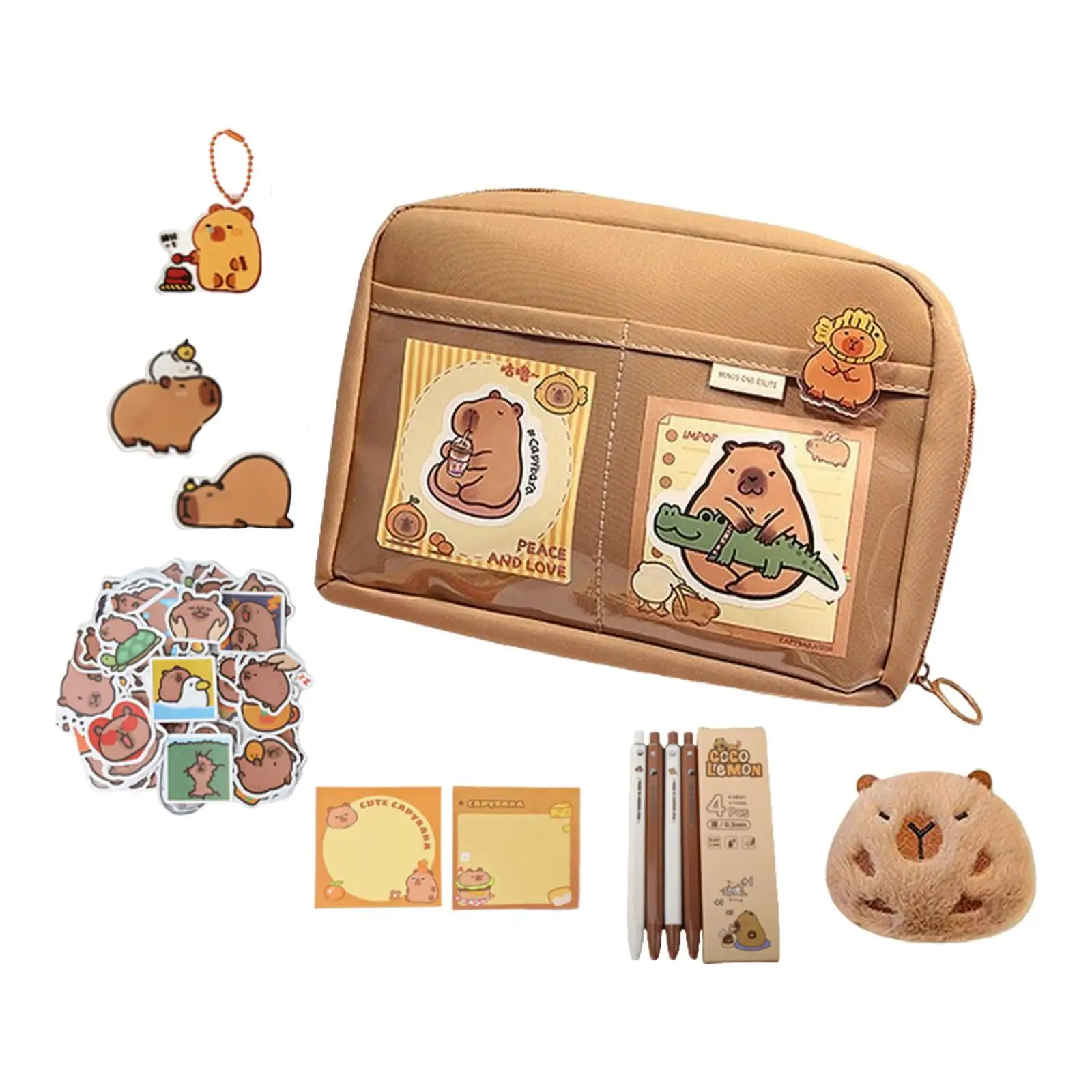 Capybara Pencil Case Stationery Organizer Bag for Children Students Girls