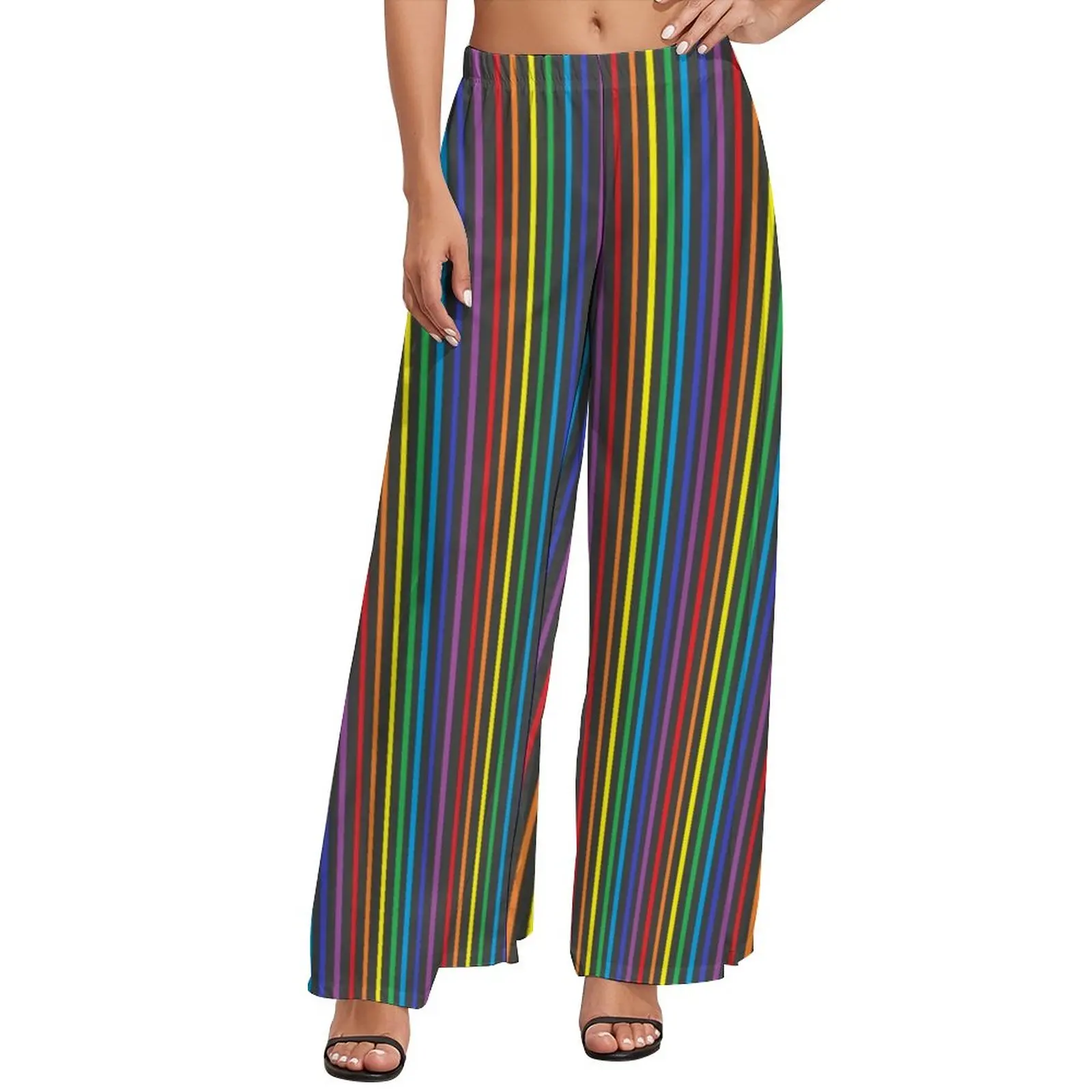 【THEAIRTOWN】Stripe Lettering Wide Pants Sunday's Match Striped Wide Leg Pants | Windsor