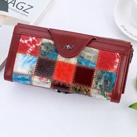 Women's Leather Clutch Bag Leather Stitching Long Wallet Mobile Phone Wallet Leather Iron Frame Wallet 1