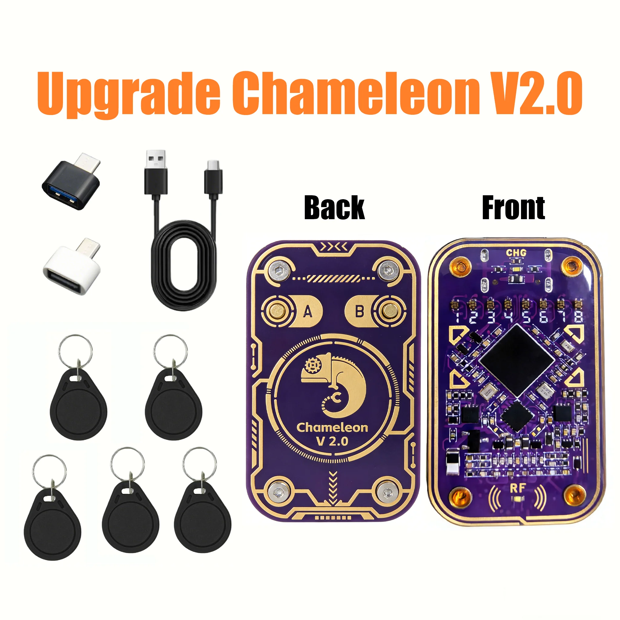 Chameleon Ultra Contactless Smart Card Emulator - Purple NFC Reader and Writer with RFID Smart Chip Copying功能