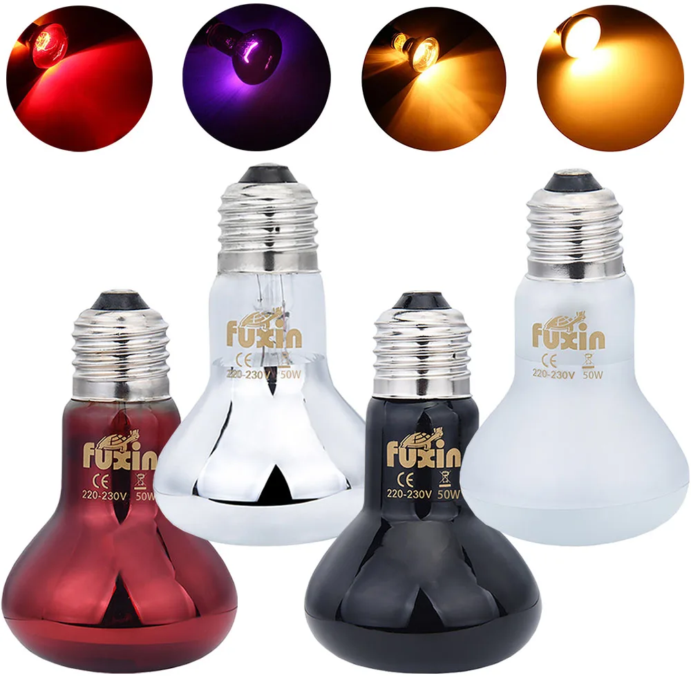 Pet Heating Lamp 1PC 4 Kinds Amphibian Snake Reptile Bulb Light 220-230V 25W 50W 60W 75W 100W