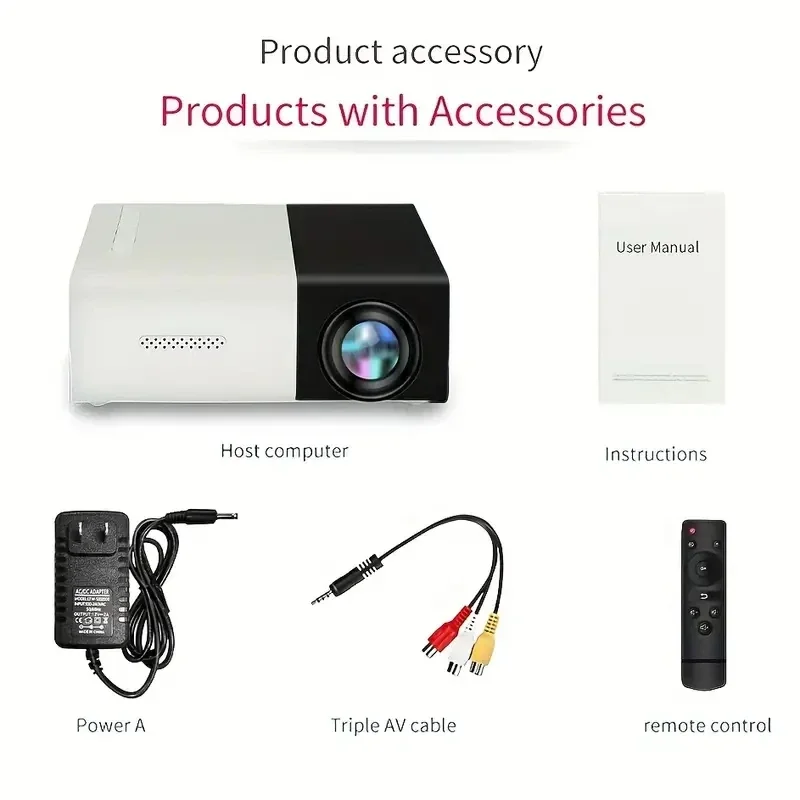 YG300 Mini LED Projector 1000 Lumen 320x240P HDMI-compatible Projetor USB Audio Home Media Player Beamer
