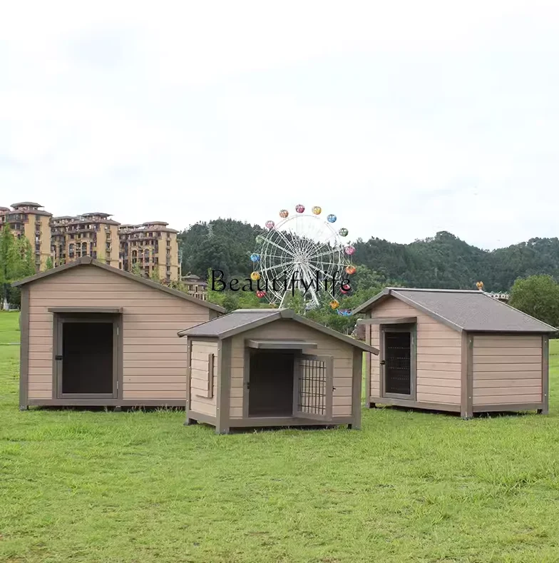 

Outdoor Rainproof Solid Wood Kennel Outdoor Wooden Villa Four Seasons Universal Outdoor Large, Medium and Small