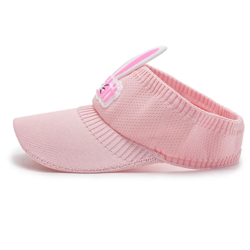 

Cute Girls Caps Candy Color Children's Sun Hat Cartoon Empty Top Outdoor Summer Cute Rabbit Boys and Girls Sunscreen Visor