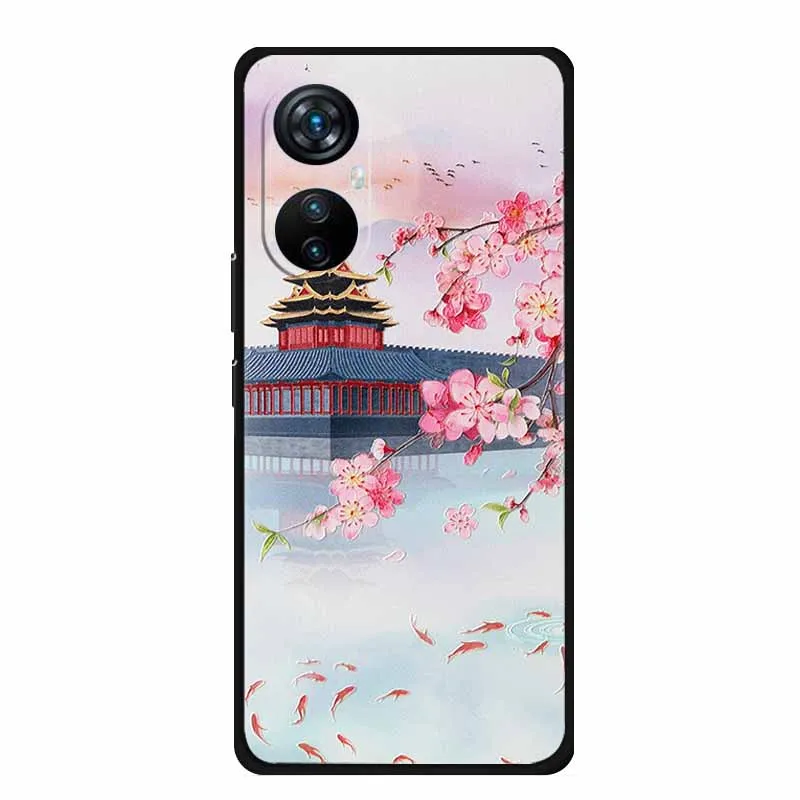 Elegant 3D Relief Emboss Black Silicone Soft Back Case