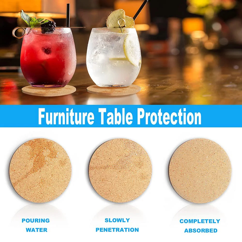 Custom Cork Coaster Engraved Pattern Tea Coffee Mug Drinks Holder for Kitchen Natural Wooden Mat Tableware Round Drink Coaster 2 S58d3b08c0fa14300afa7652e1449207fn