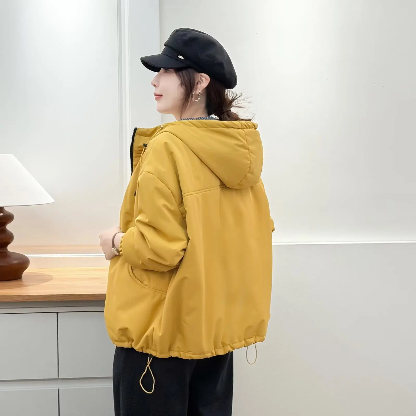 XXXXL Fashion Plus Size Women's Parkas New Winter Casual Youthful Hooded Padded Jacket Versatile And Warm Zipper Coat 320