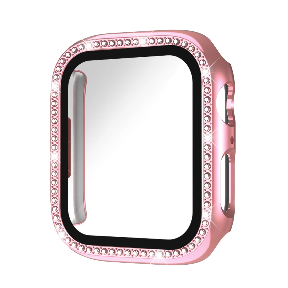 Sparkling Protective Apple Watch Case with Glass Screen Protector