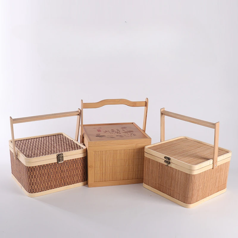 Lot de 5 paniers ronds en osier tressé - Décoration
