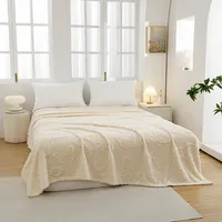 Flannel Solid Color Blanket 3D Butterfly Ultra Soft Fluffy Lightweight Elegant Simple Fleece Blanket for Sofa Chair Bed 2