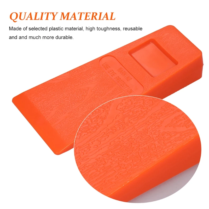 ipiip 4 Piece Buckling Wedges Felling Orange Plastic Cleaving Chainsaw Tree Cut 4
