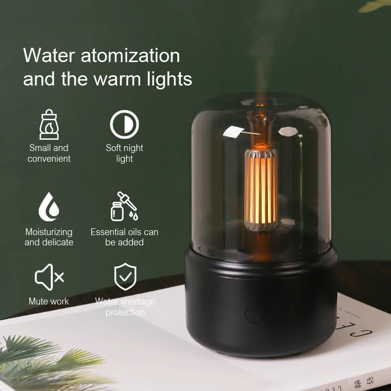 

KINSCOTER Portable Mini Aroma Diffuser USB Air Humidifier Essential Oil Night Light Cold Mist Maker Sprayer for Home Gift