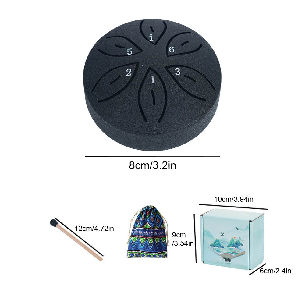3 Inches 6 Notes Rain Drum for Outside Rain Drum Instrument Mini Handpan Outdoor for Yoga Meditation Unique Gift