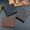 Men Short Bifold Faux Leather Masculina Billetera Credit ID Card Holder Wallet Billfold Purse Clutch Solid Hombre Business Slim 3