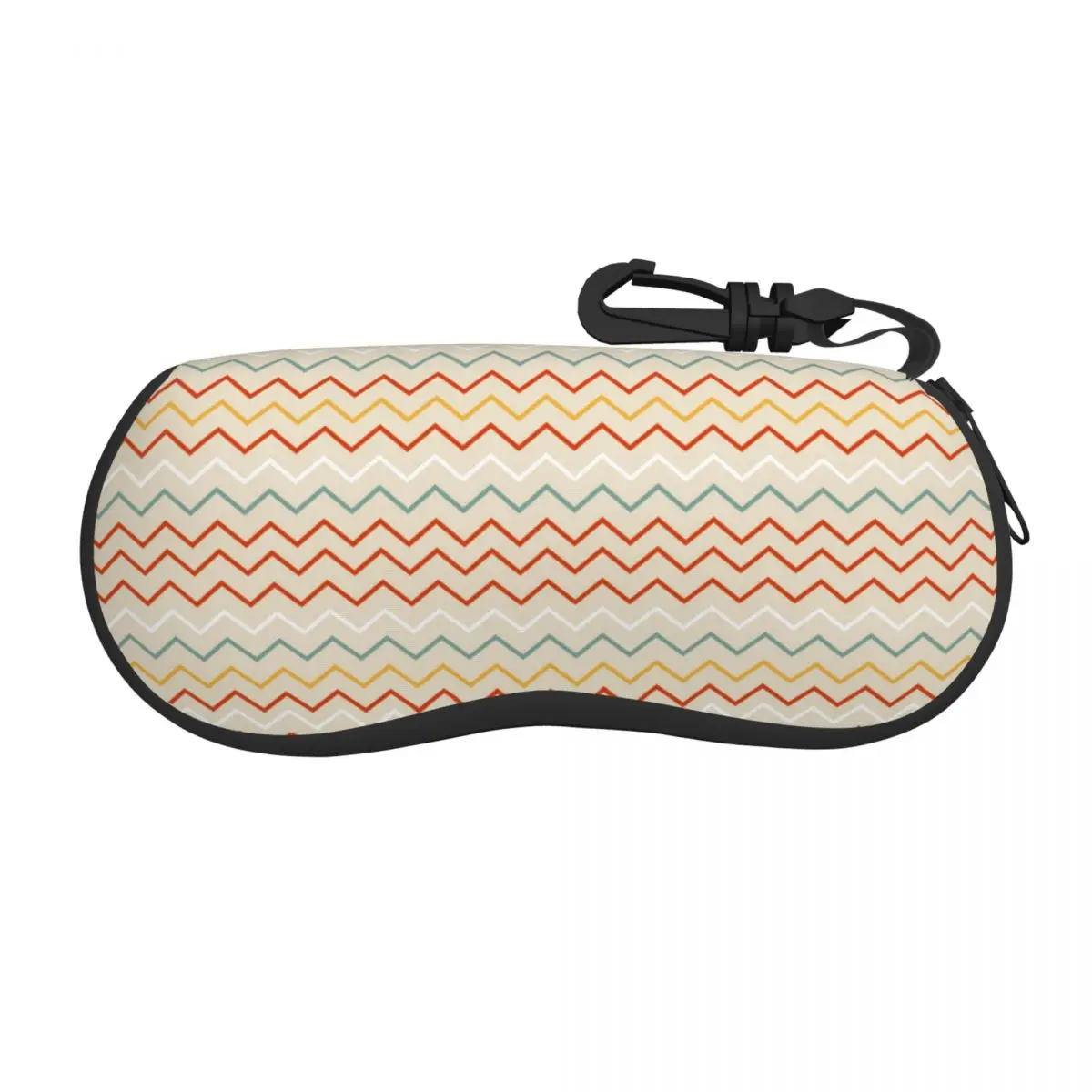 

Custom Colorful Zigzag Sunglasses Soft Case Neoprene Zipper Bohemian Geometric Shell Eyeglass Case Protective Box For Glasses