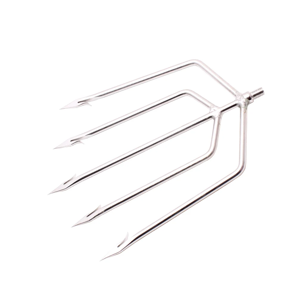 Gancho de anclaje de pescado de acero inoxidable con cabeza de arpón con púa, tenedor puntiagudo, dos dientes, tres dientes, pesca de arpón de cinco dientes, 1 pieza - Imagen 3