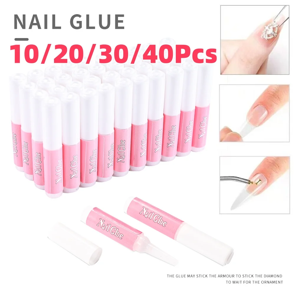 10/20/30/40 Stück Superstarker Nagelkleber-Set für Acryl-Kunstnägel, schnell trocknender Kleber, langanhaltender Klebstoff für Strass-Gel – Detail 2