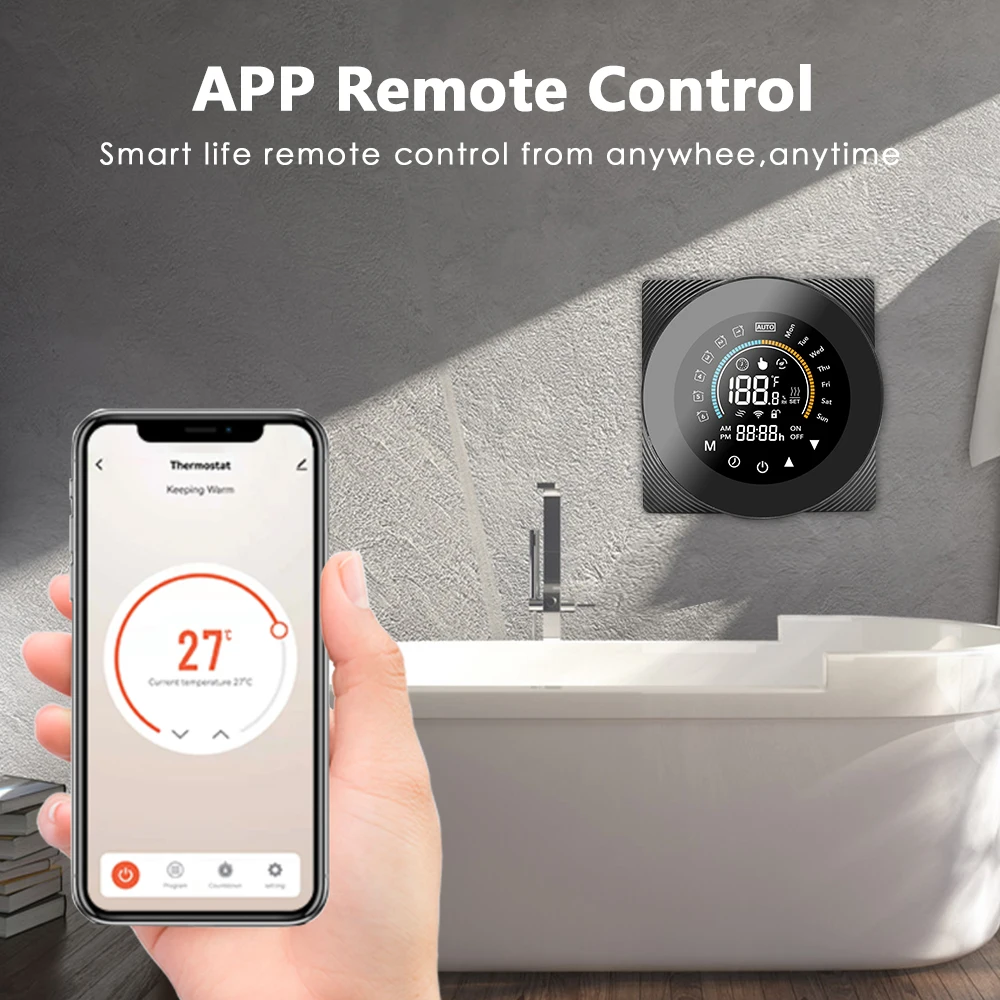 Tuya Smart Wifi Thermostat Temperature Control Electric Floor Heating  Water/Gas Boiler LCD Digital Touch for Google Home Alexa