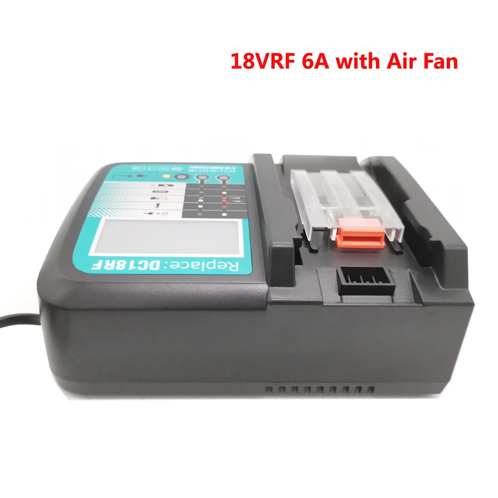 냉각 선풍기 리튬 이온 배터리 충전기, 마키타 선풍기 전동 공구, DC18RF 6A, 18V BL1830 BL1840 BL1430 BL1440