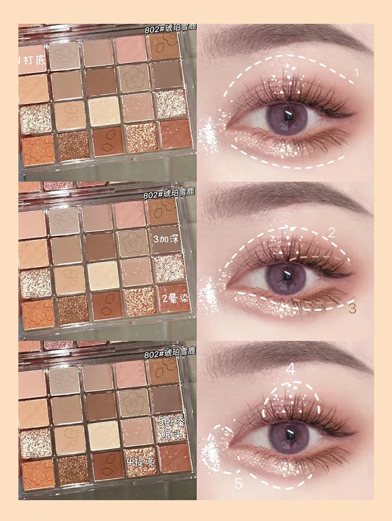 20-Farben-Lidschatten-Palette, matte Make-up-Produkte, Damenkosmetik, koreanische neue Schönheit, Gesundheit, langlebige Lidschatten-Palette – Detail 11