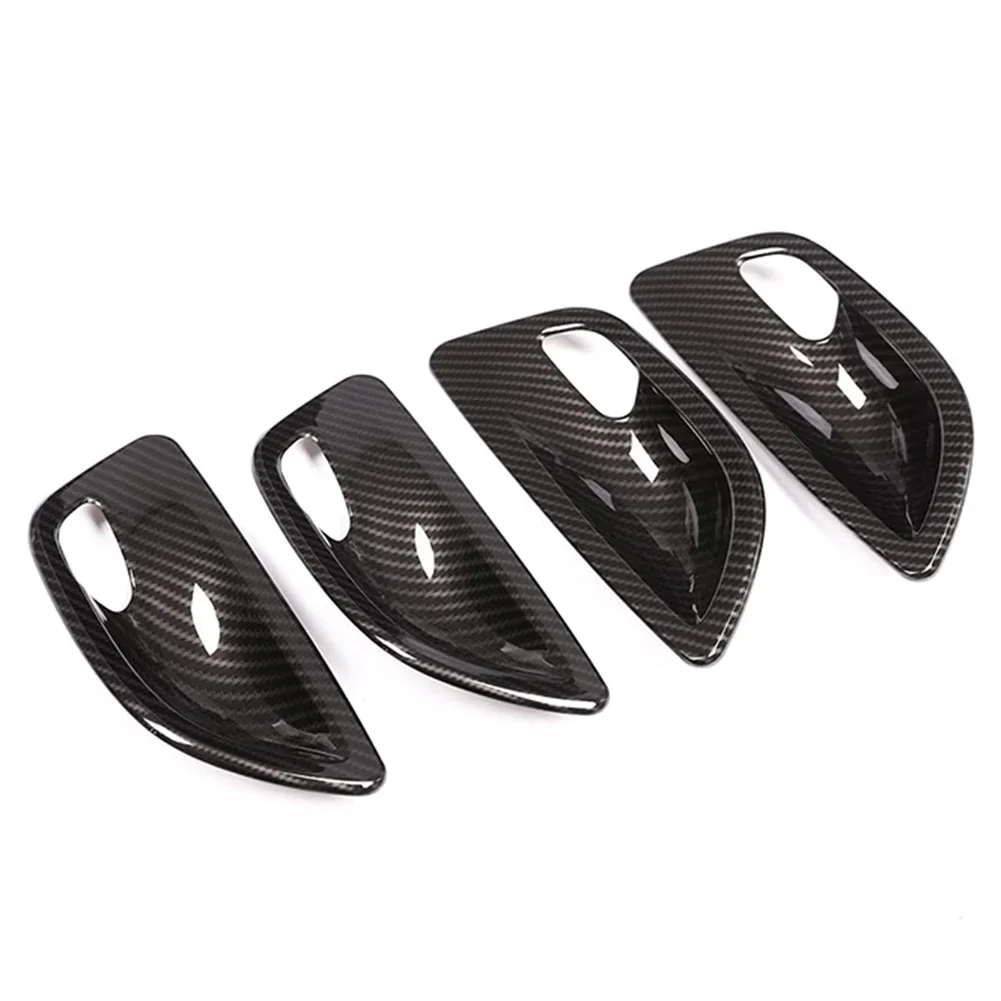 BMW F10 520 차량 도어 핸들 볼 커버 카본 파이버 도어 핸들 트림 자동차 실내 향상 카본 와이어 패턴 색상