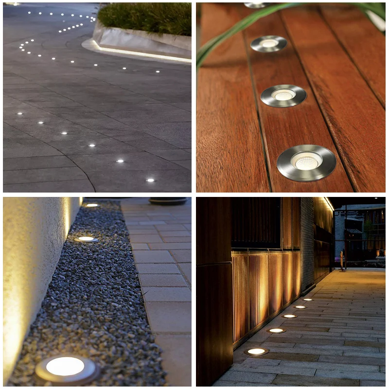 Waterproof Led Lamp Garden Underground 1W 3W 5W IP67 Outdoor Step Deck Spotlight Recessed 110V220V 12V24V Garden Decoration