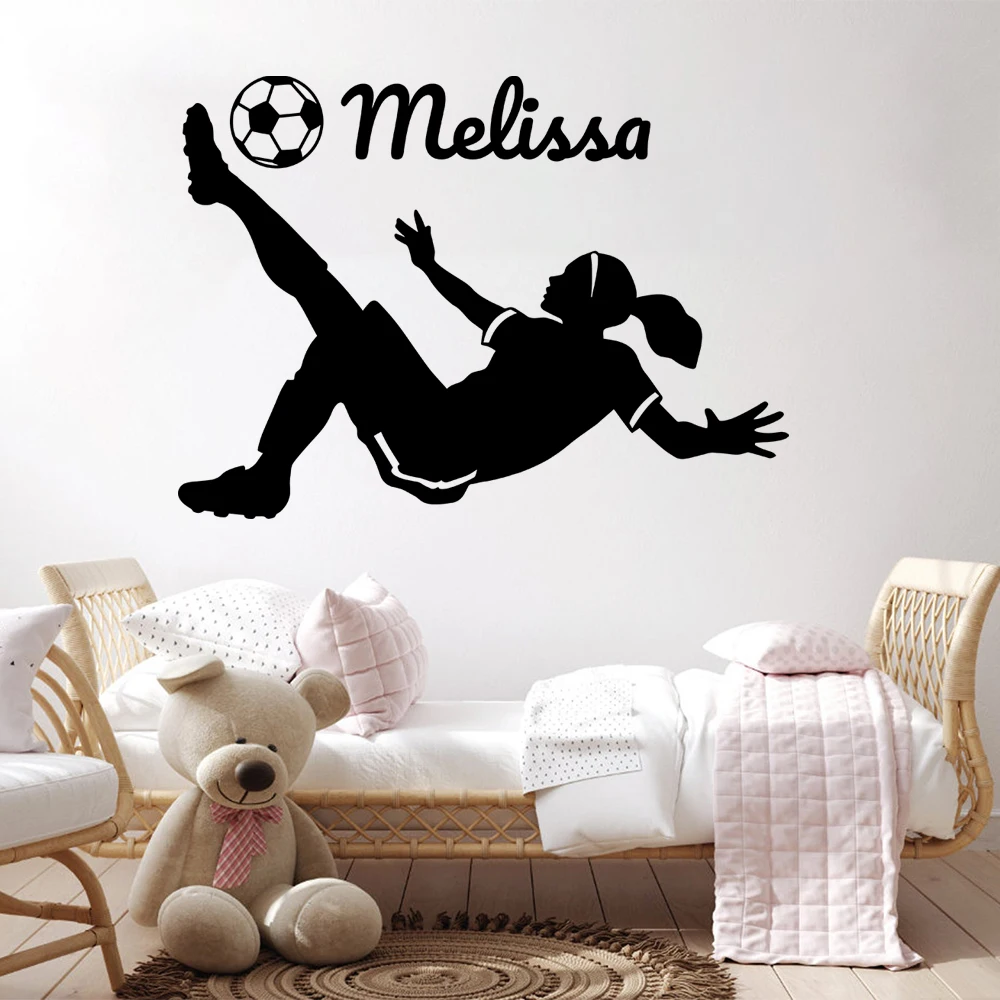 Ragazzi camera da letto sfondo parete vinile casa moda sport calcio adesivo  decorazione camera da letto giocatore di calcio G-87 - AliExpress, image size:1000x1000