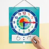 Montessori Writable Dry Erase Teaching Clock Telling Time Maths Teaching Aids Demonstration Clock for Primary School 10.9"x13.5" 4