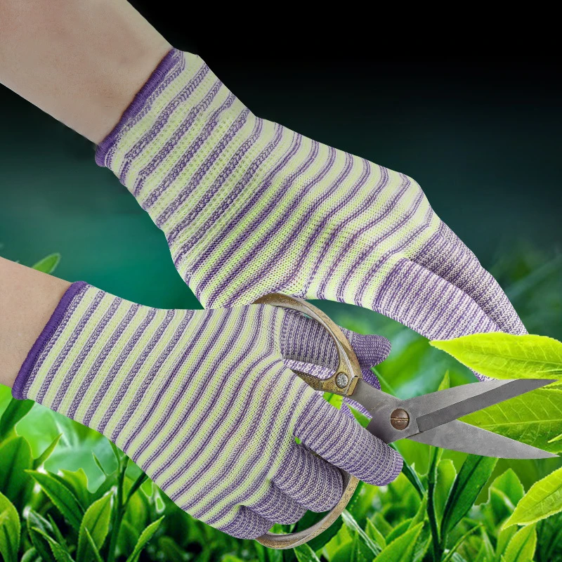 

Men And Women Zebra Stripes Gloves Nylon Garden Work Non-Slip Household Labor Protection Gloves For Mechanic Construction