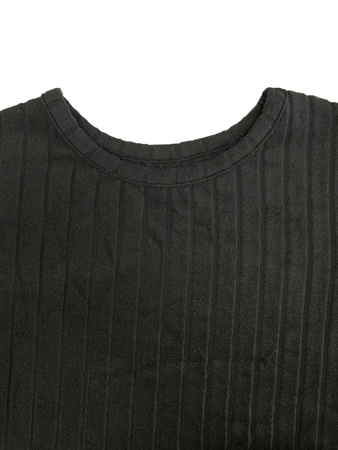 2024 Plus Size New autumn and winter pleated round neck solid color casual fashion long sleeved top 5