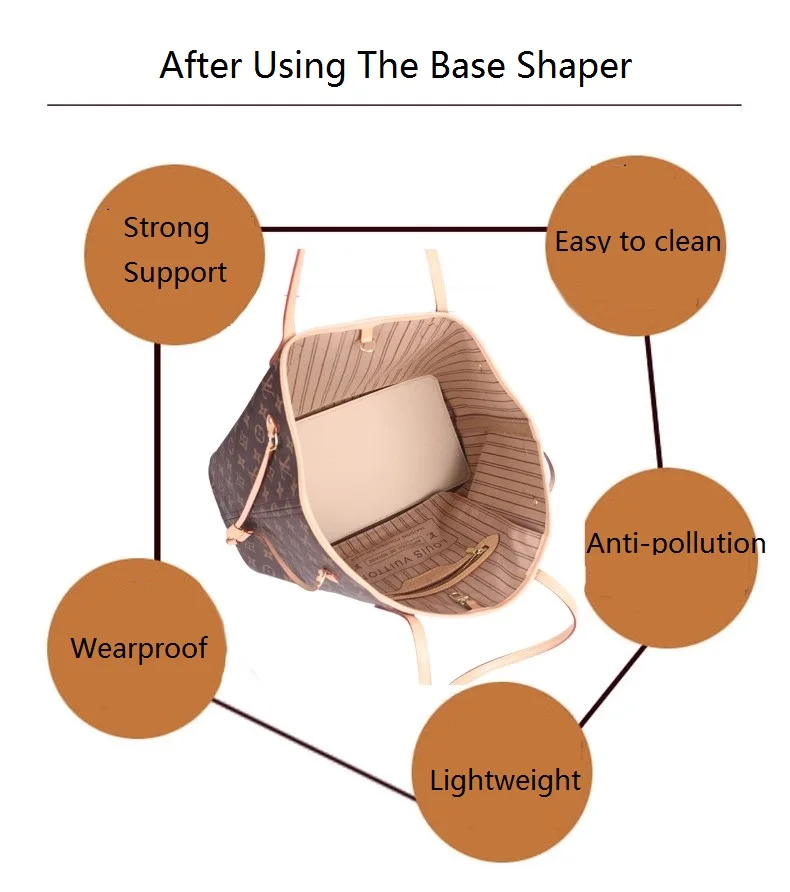 Felt Base Shaper Fits For NEVERFULL PM MM GM Handbag Bottom Plate Strong Prevent Bag Collapse ag Liner Board handbag felt shaper