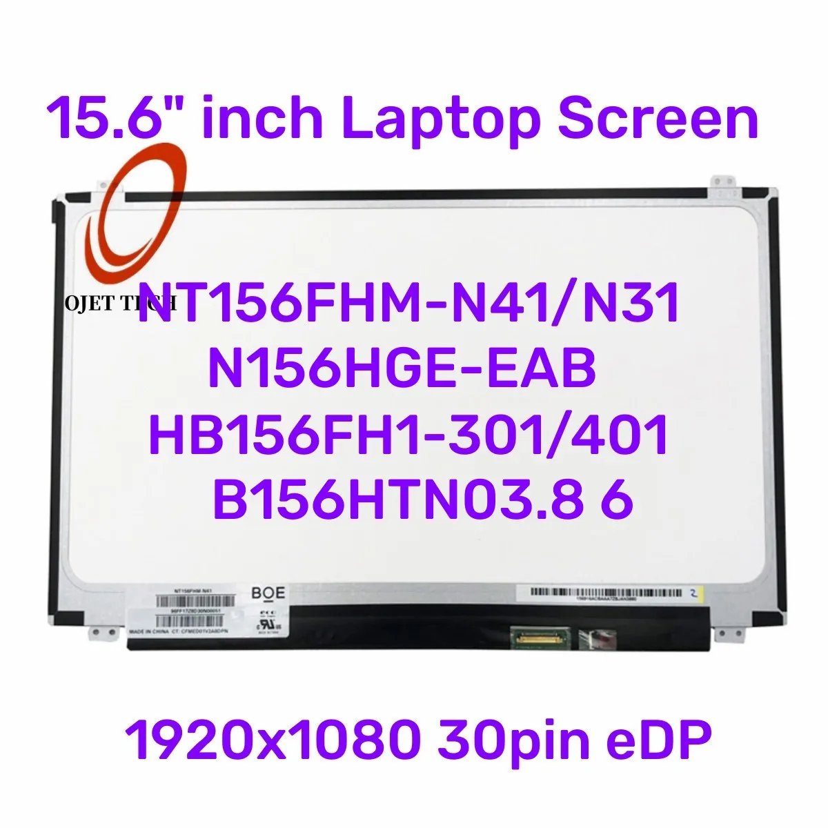Tela do Portátil N31 N156hge-eab Hb156fh1301 401 B156htn03.8 Display Lcd 1920×1080 30pin Edp Nt156fhm-n41