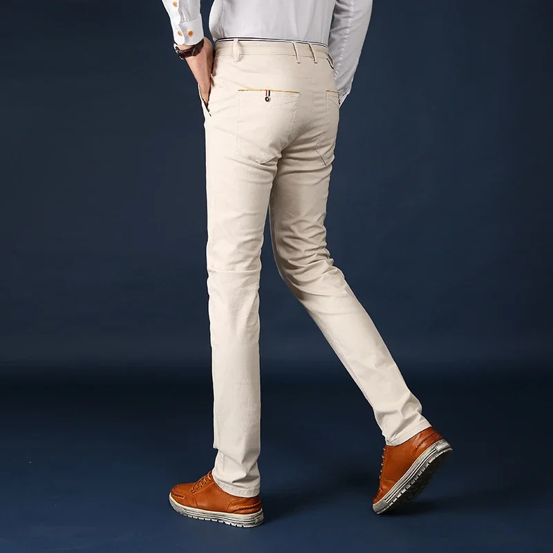 Männer Mode Geschäft hoch taillierte feste Hose große Größe 28-38 Slim Fit Hose männlich Plüsch gerade Bein dünne formelle Hosen – Detail 16