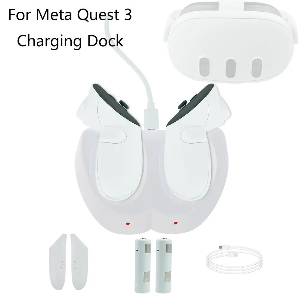 

Зарядная Станция Адаптер для Meta Quest 3 быстрая зарядка док-станция VR гарнитура контроллер зарядное устройство Стенд для Oculus Quest 3