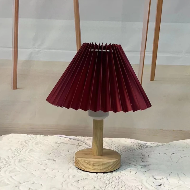 Nordic Pleated Table Lamp DIY Foldable 5V USB 220V Art Atmosphere Bedroom Bedside Night Light Home Decorate 5